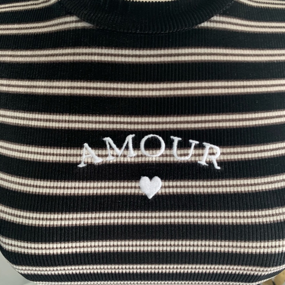 F21 | striped velvet crop top size small - Picture 3 of 9